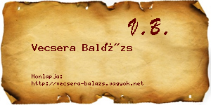 Vecsera Balázs névjegykártya